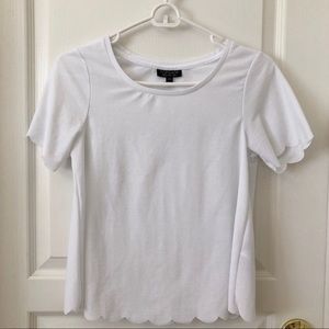 White Scalloped Top (100% polyester)